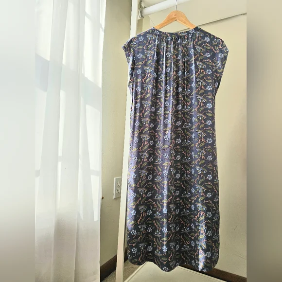 Antique Blue Floral Button-down Dress - Picture 3 of 6